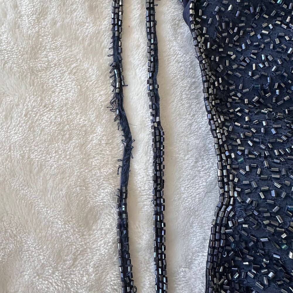 Evening Party Dress, Blue Sequins, Size 8 - Picture 11 of 11